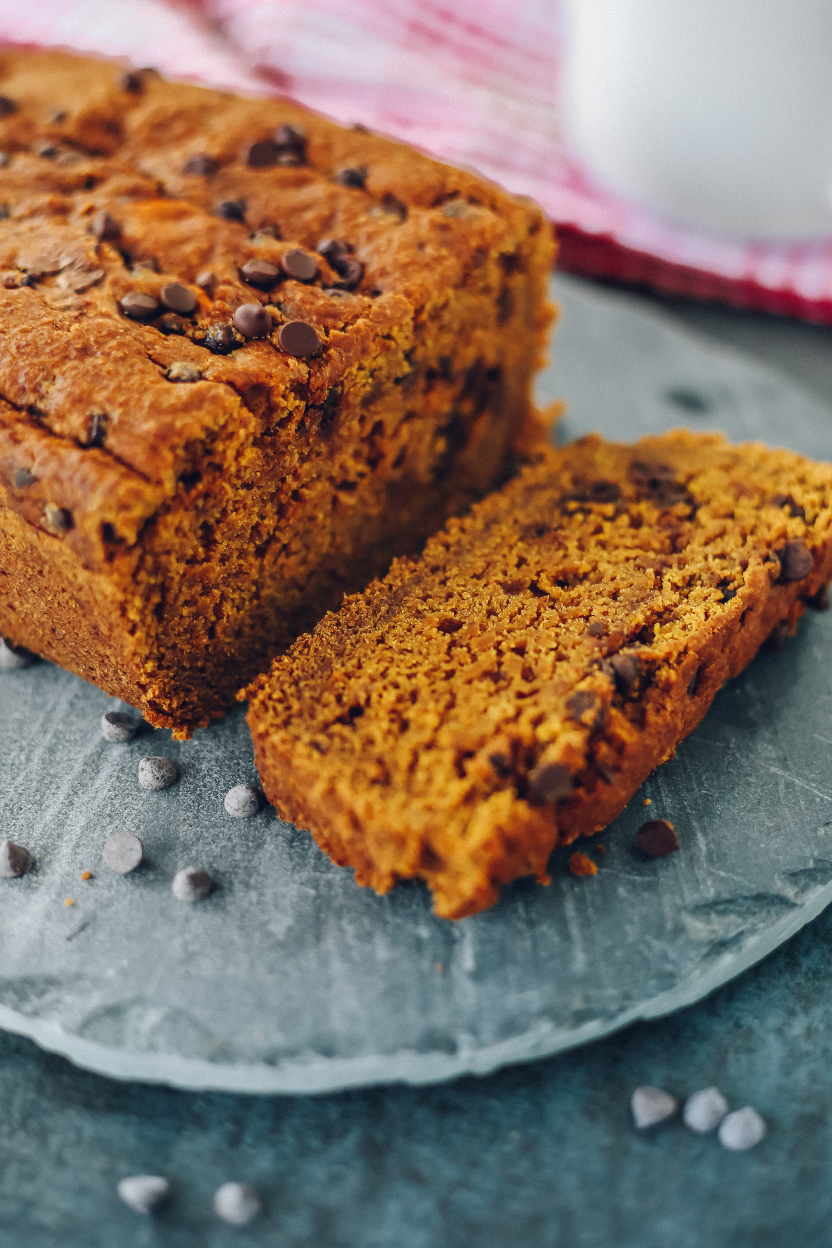 Healthy Vegan Chocolate Chip Pumpkin Bread | Sincerely Katerina