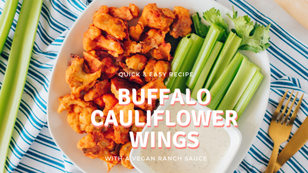 buffalo cauliflower with vegan ranch pinter