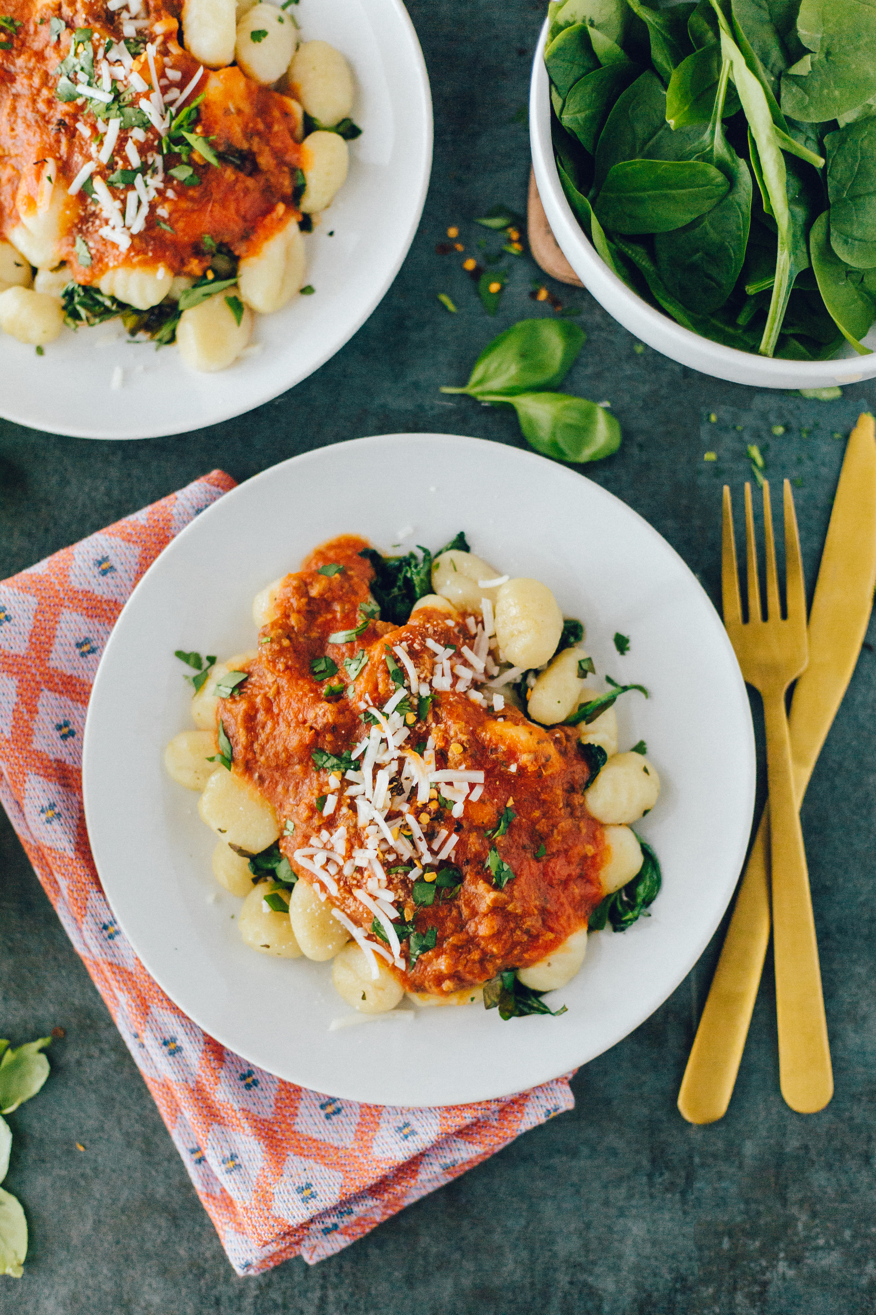 potato gnocchi with vegan chorizo sauce