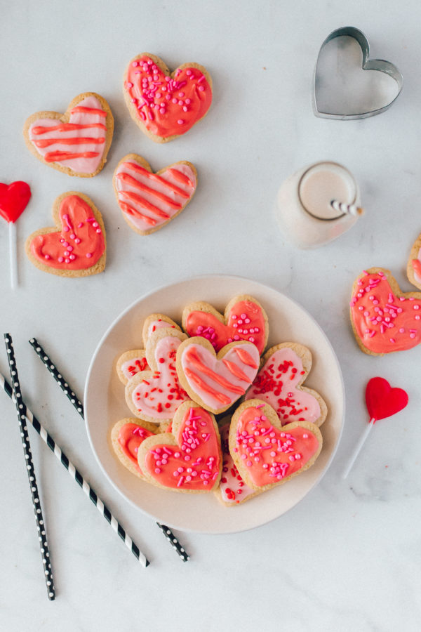 vegan valentines day sugar cookies